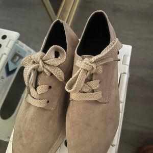 Casual Tan Lace-Up Espadrille Platform Shoes